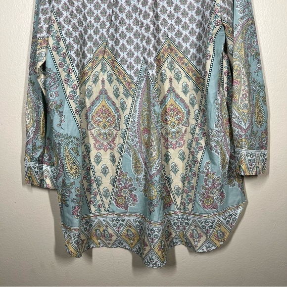 Soft Surroundings Paisley Floral Cotton Voile Tabitha Tunic Top Size Medium Boho - Picture 8 of 10